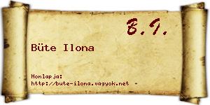 Büte Ilona névjegykártya